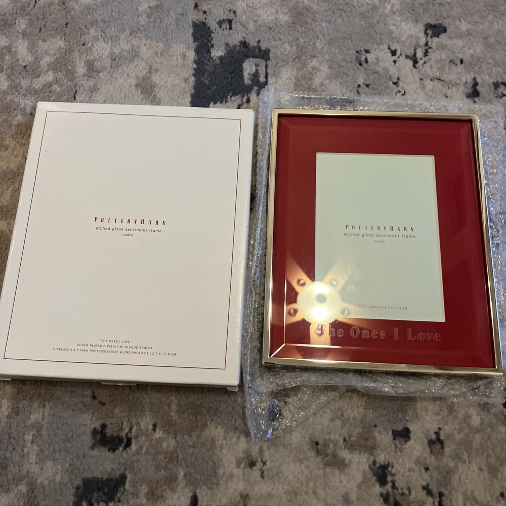 Pottery Barn Silver Sentiment Frame 5x7 Photo The Ones I Love Picture Holder